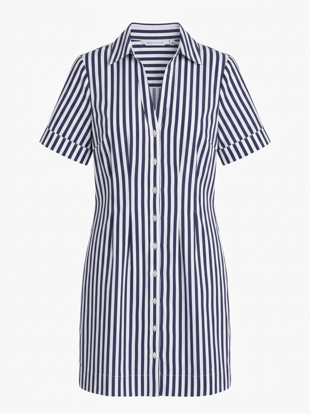 Emily Daniels Navy & White Striped Shirt Dress